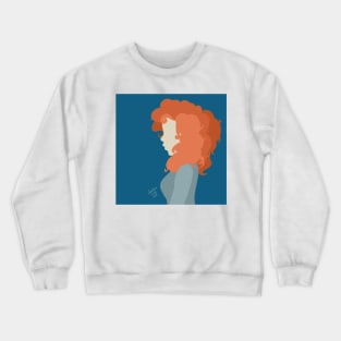 Red Haired Girl Block Print Crewneck Sweatshirt